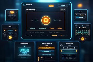 Screenshots showing clean and intuitive game UI mockups